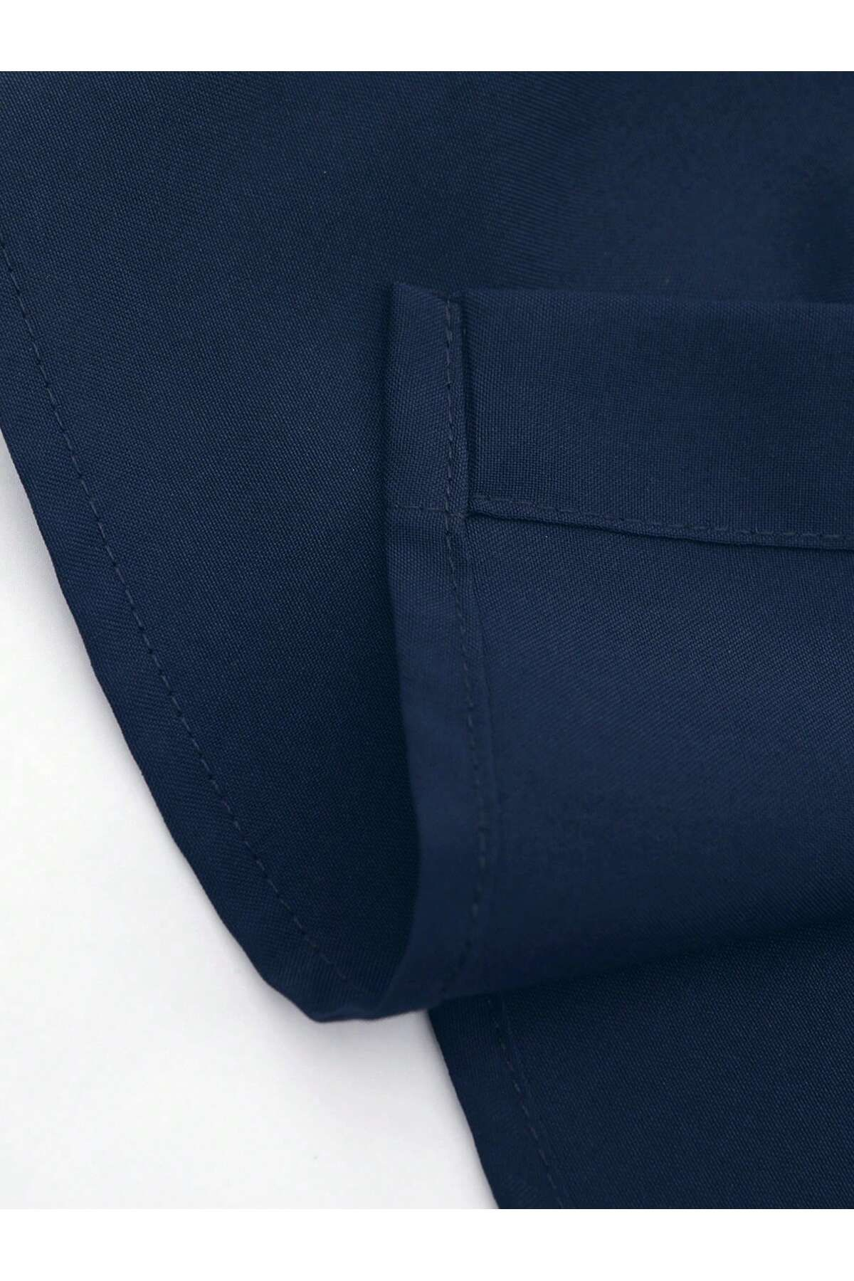 Men’s Navy Tropical Palm-Print Resort Button-Up Shirt & Drawstring Lounge Pants Set