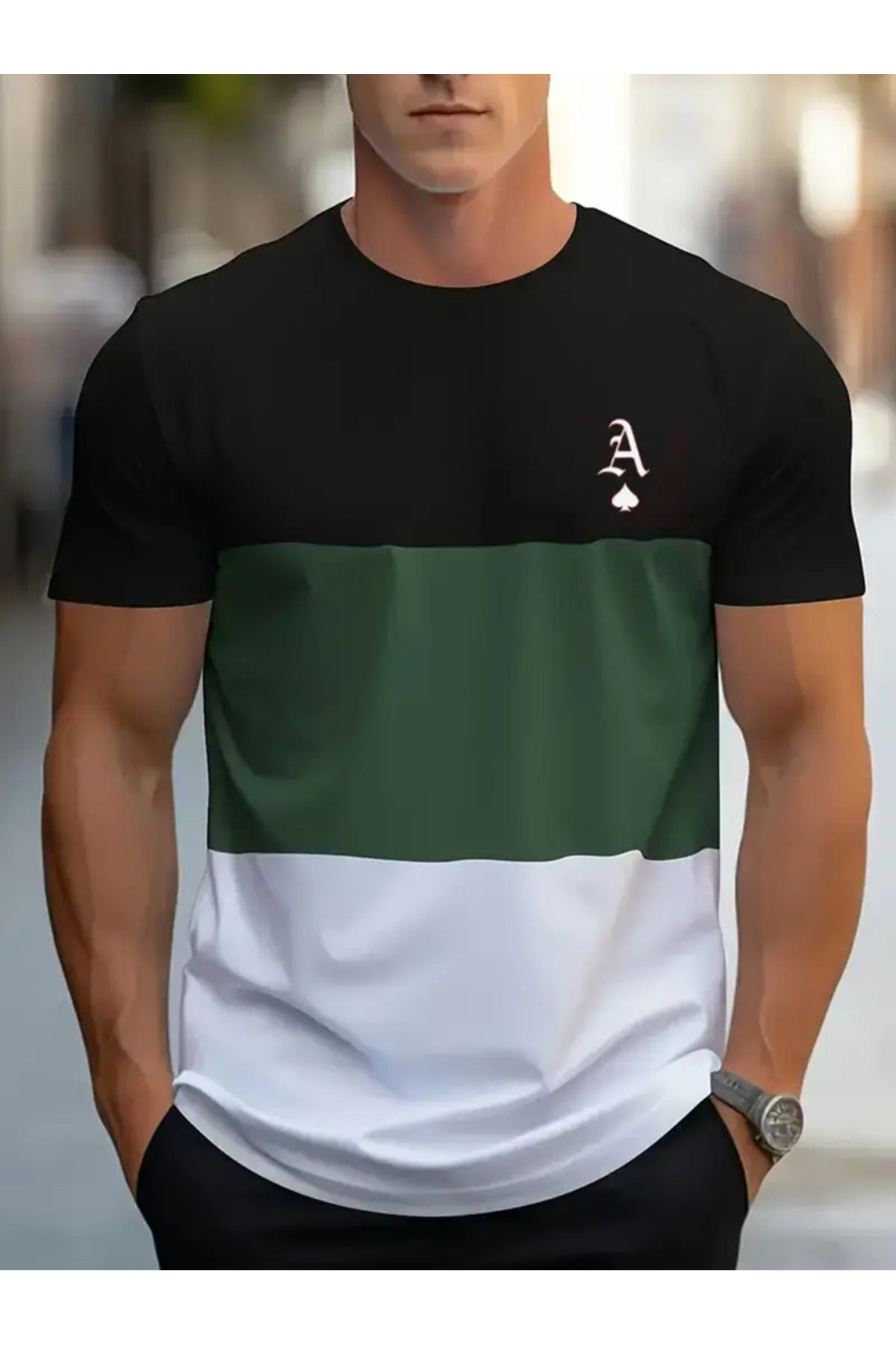 Poker Printed Striped T-shirt