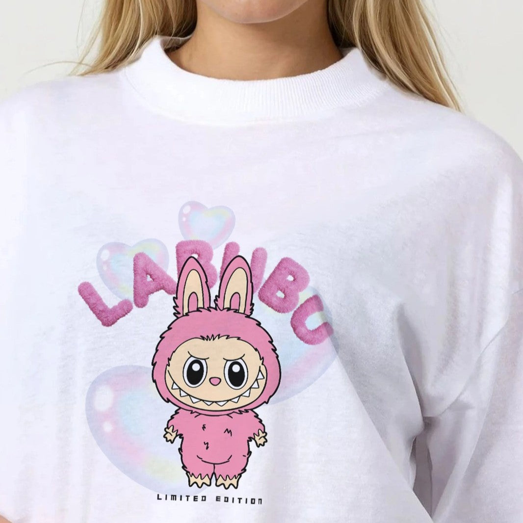 🐰 Labubu Karakter Baskılı Kısa Kollu Tişört – Eğlenceli ve Rahat Stil 🐰