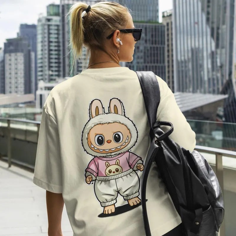 🐰 Labubu Karakter Baskılı Kısa Kollu Tişört – Eğlenceli ve Rahat Stil 🐰
