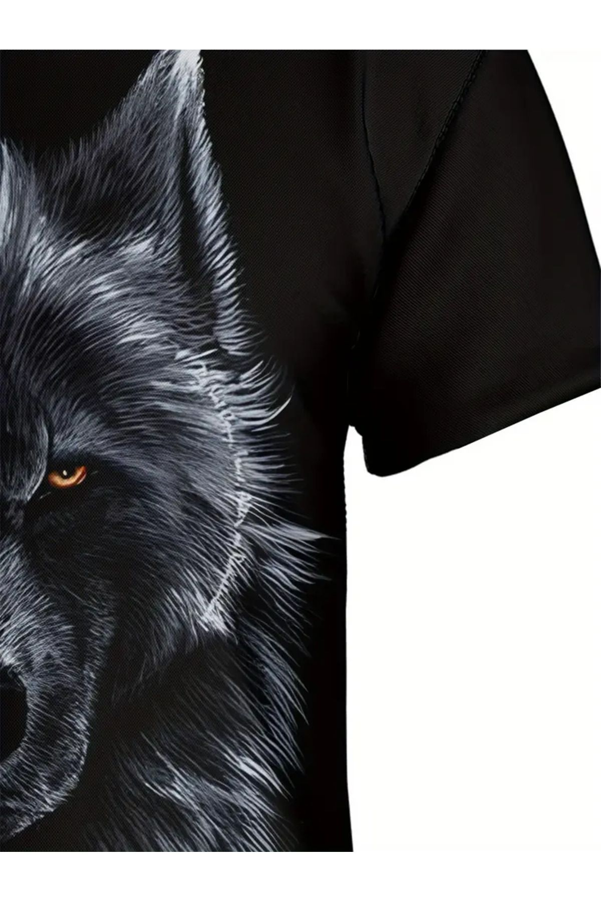 Men’s BlackShadow Wolf Dual-Eye Graphic T-shirt