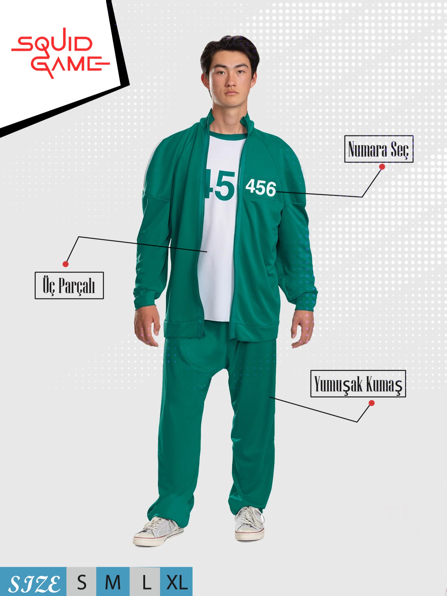 Squid Game 3lü Takım – Kişiselleştirilebilir – Unisex